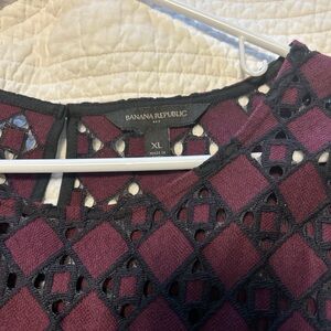 Banana Republic Maroon and Black Geometric Dress